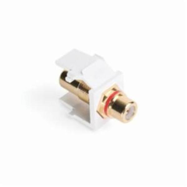 Leviton 1-Port Rca-Type Insert, Gold-Plated W/Red Stripe, White Quickport 40830-BWR